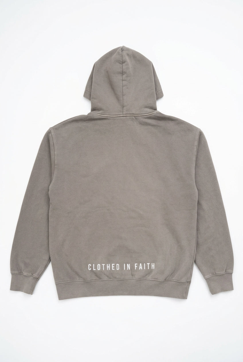 Abundant Life Hoodie Men's/Unisex - White/ Black Embroidered